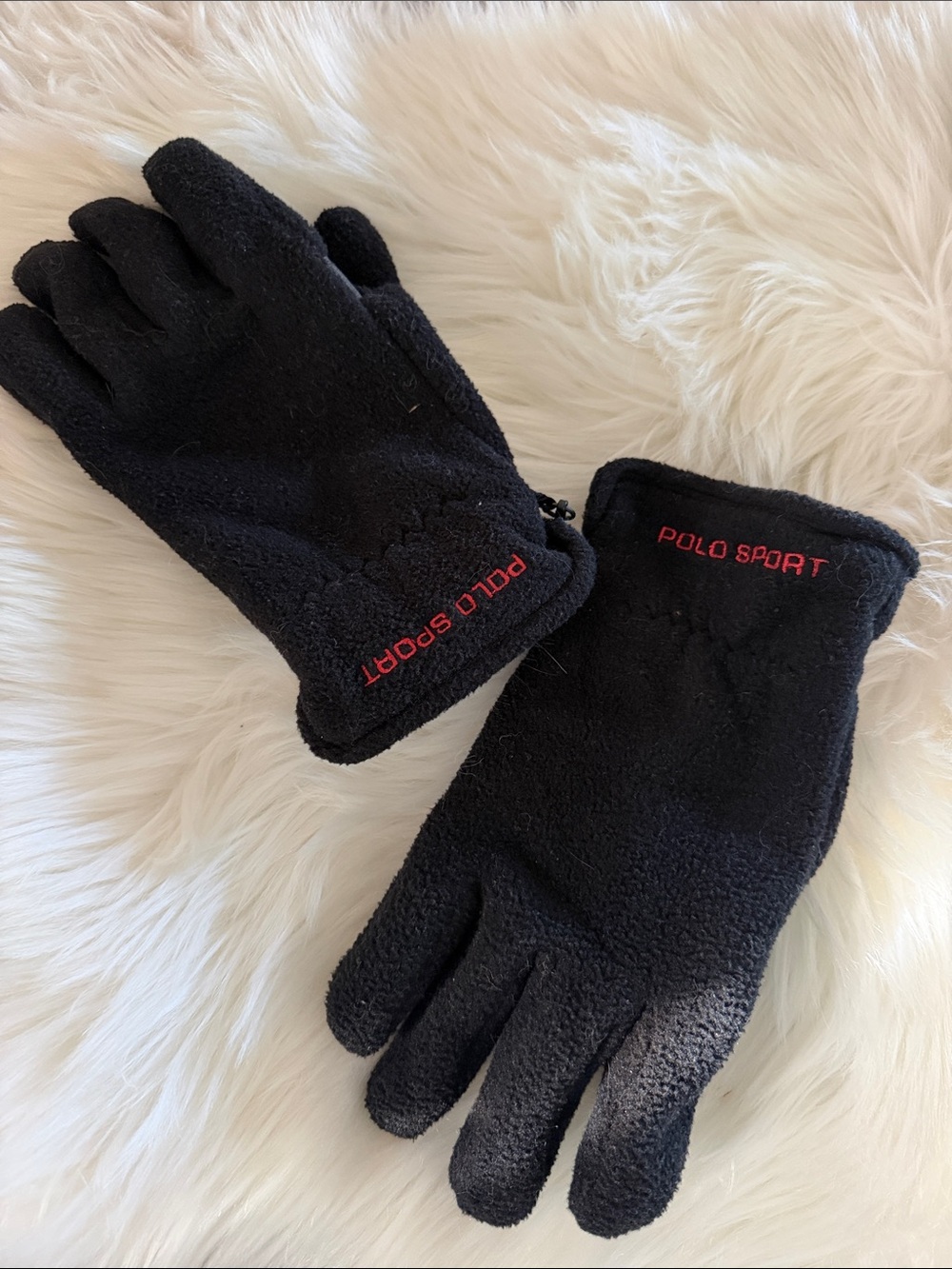 Ralph Lauren Polo Sport Black Fleece Lined Gloves